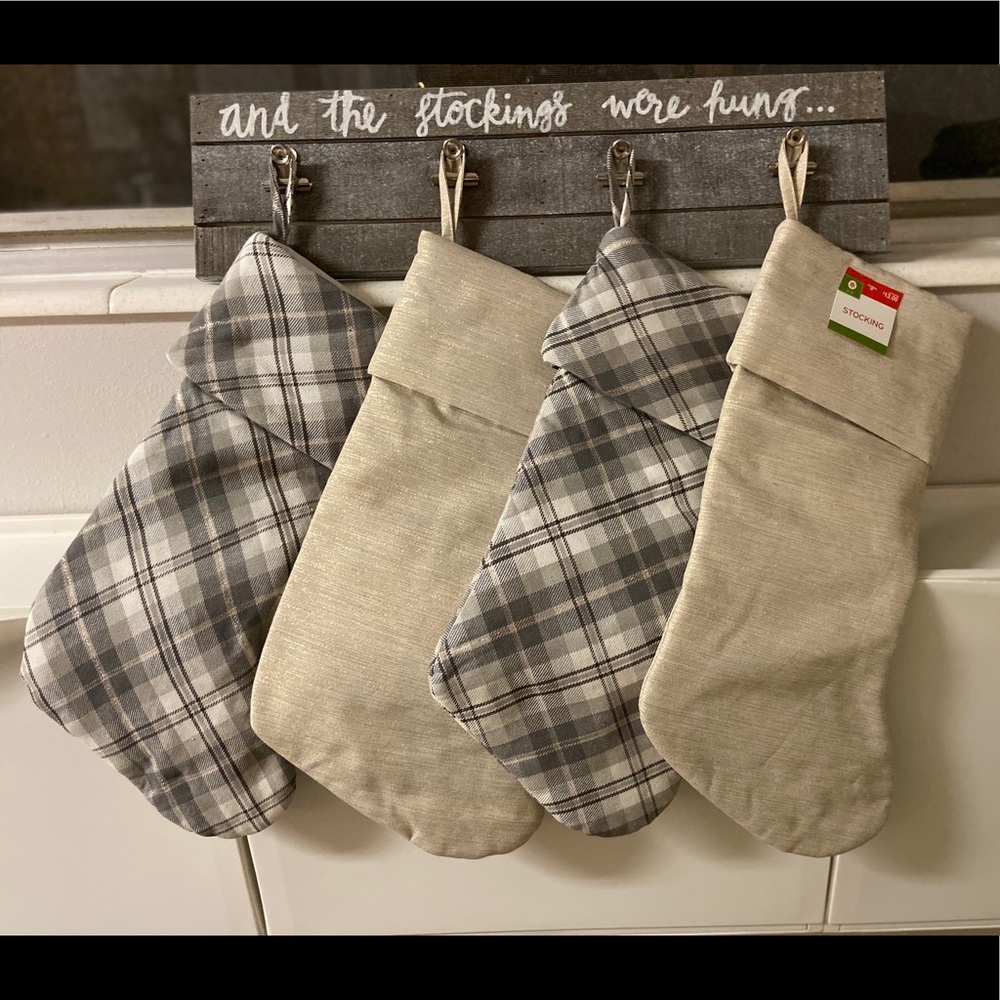 Christmas stockings and wall holder
